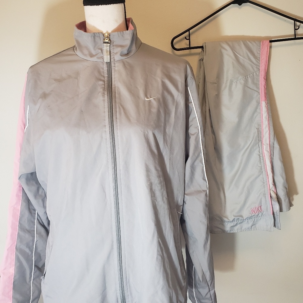 Vintage Pink & Silver Nike Jogging Suit Size L